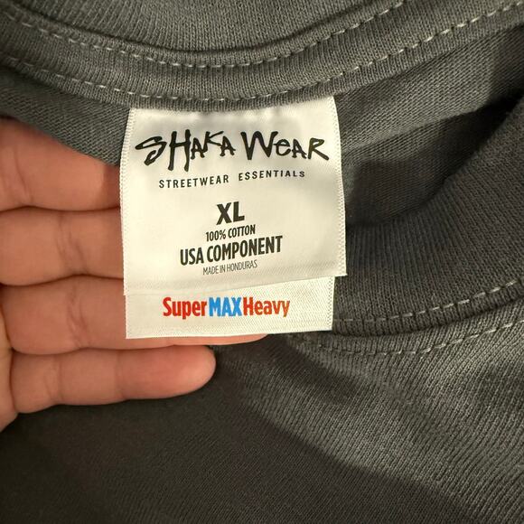 Shaka Wear Oversized Super Max Heavyweight TShirt, Grey, XL - Picture 3 of 3